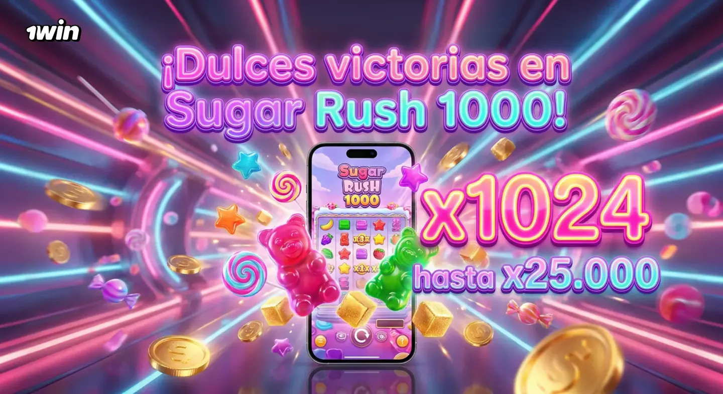 Sugar Rush 1000, una de las tragamonedas destacadas de 1win
